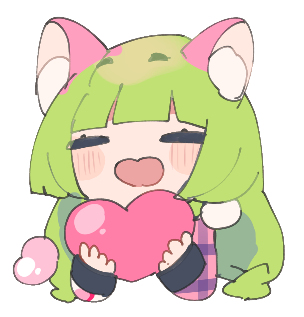 A chibi headshot of Poneko holding a heart.